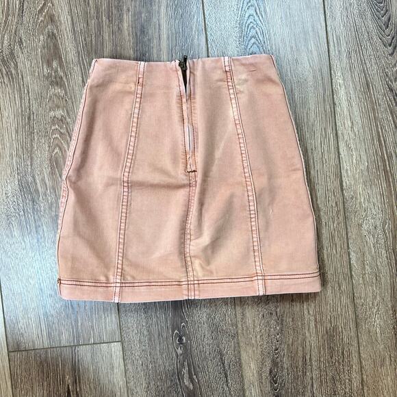 Free People Modern Femme Bodycon Pink Denim Skirt - Picture 2 of 7